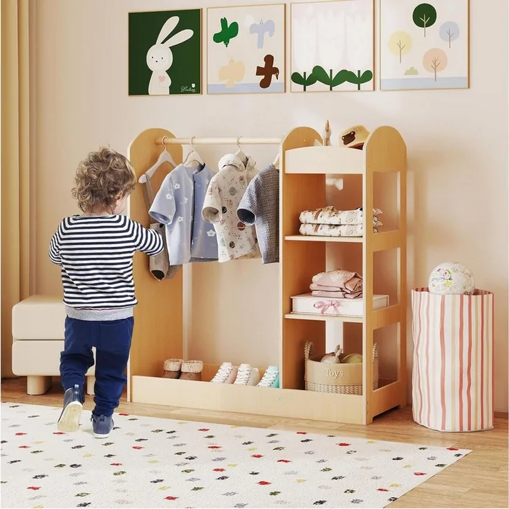 KOMFOTTEU Kleiderständer Kindergarderobe, 93,5 x 38 x 100 cm