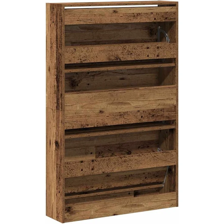 vidaXL Schuhschrank mit Regal Altholz 80 x 21 x 125,5 cm Holzwerkstoff 869102 – Bild 5