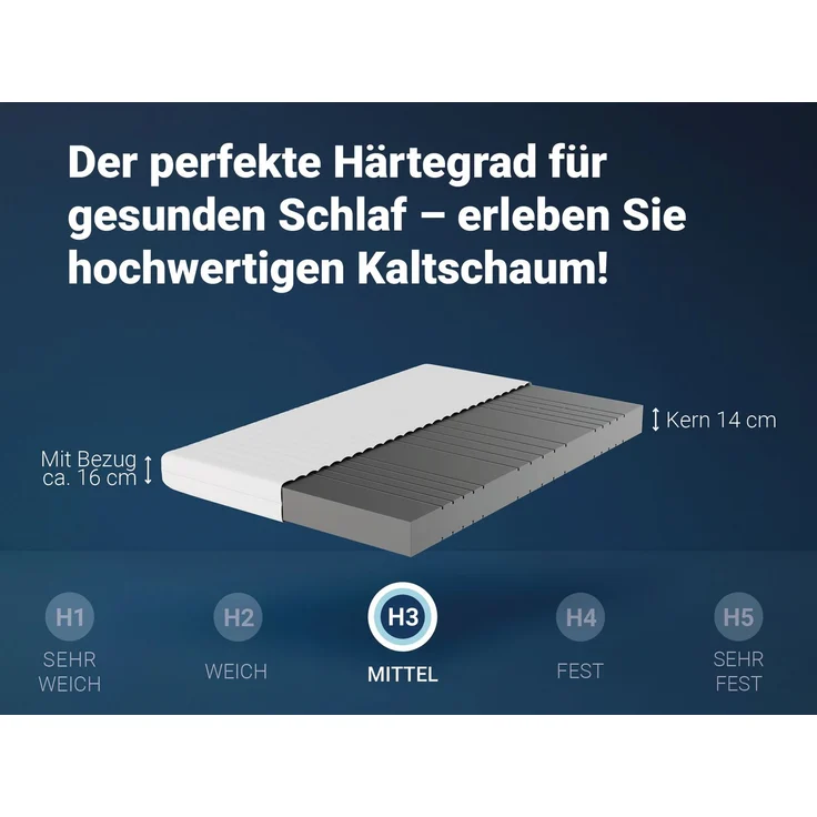 Matratze KSP-500 - Das Original - 7-Zonen- Kaltschaummatratze mit waschbaren Klimafaserbezug, Größe: 160x200, Härtegrad: H3 – Bild 3