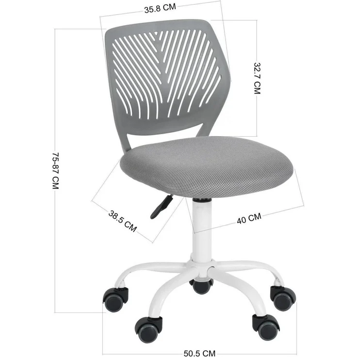 Schreibtischstuhl Ergonomisch Verstellbarer Drehstuhl Bürostuhl Stoff Grau – Bild 3