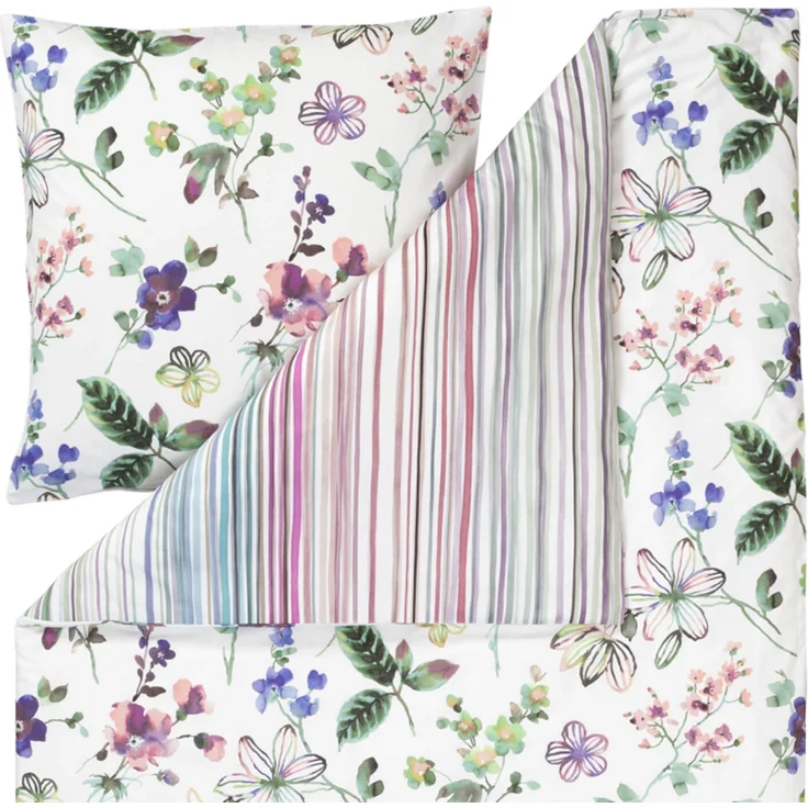 Estella Bettwäsche Lily 4747 985 Bunt Mako Satin 155 x 220 + 80 x 80 cm – Bild 2