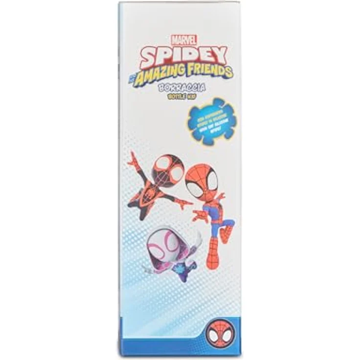 Seven Spiderman Trinkflasche, Thermosflasche, Wasserflasche, Thermosflasche aus Edelstahl, BPA-frei, 350 ml, Silikondeckel, Kinder, Jungen, Mädchen, Geschenkidee, rot/blau – Bild 5