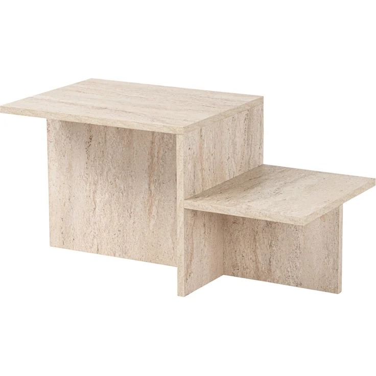 Modern Rustic Coffee Table, Travertine, 80 x 40 x 40 | Made from 100% Melamine Coated Particle Board, Thickness: 18 mm | Perfect for Modern Home Office & Study Spaces, Elegant and Functional Design – Bild 4