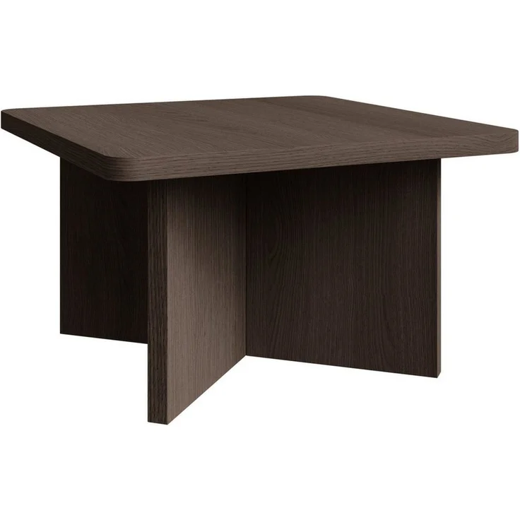 Selsey 'Qubeo' Couchtisch 60 cm, quadratisch mit Kreuzgestell, Holzoptik Esche Braun – Bild 5