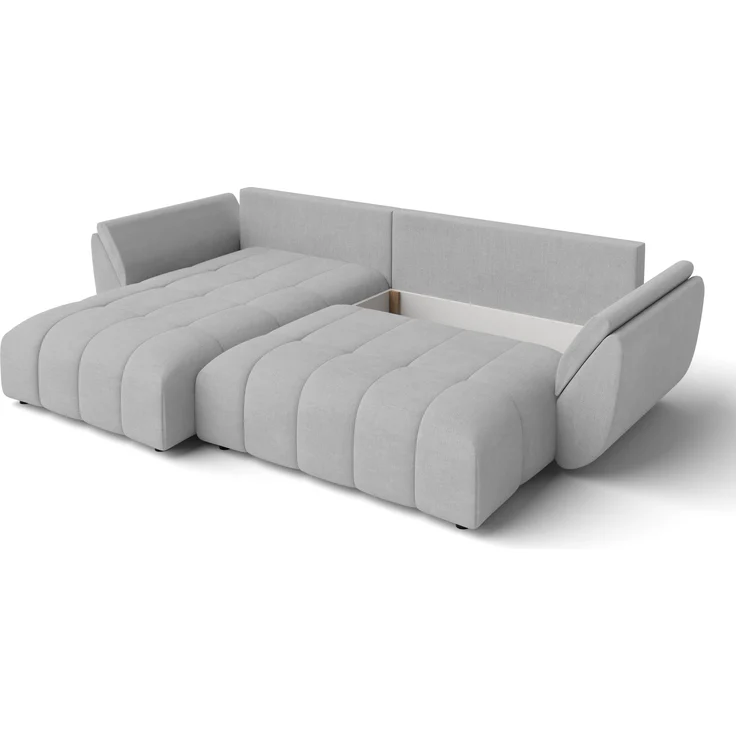 AX LIVING L Form Couch hellgrau Verciani Schlaffunktion Bettkasten 280 – Bild 8