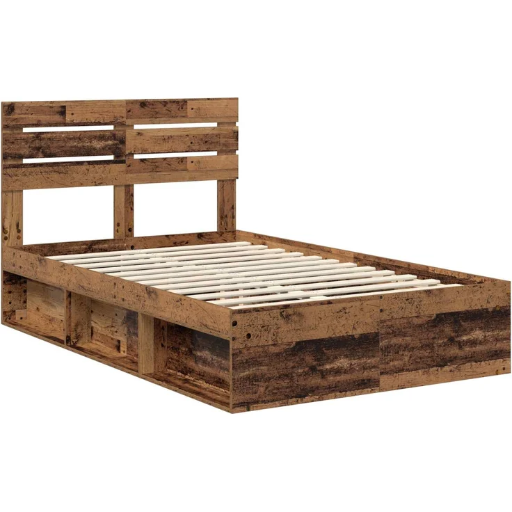 vidaXL Bettrahmen Altholz 120 x 200 cm Massives Kiefernholz 3411437 – Bild 3