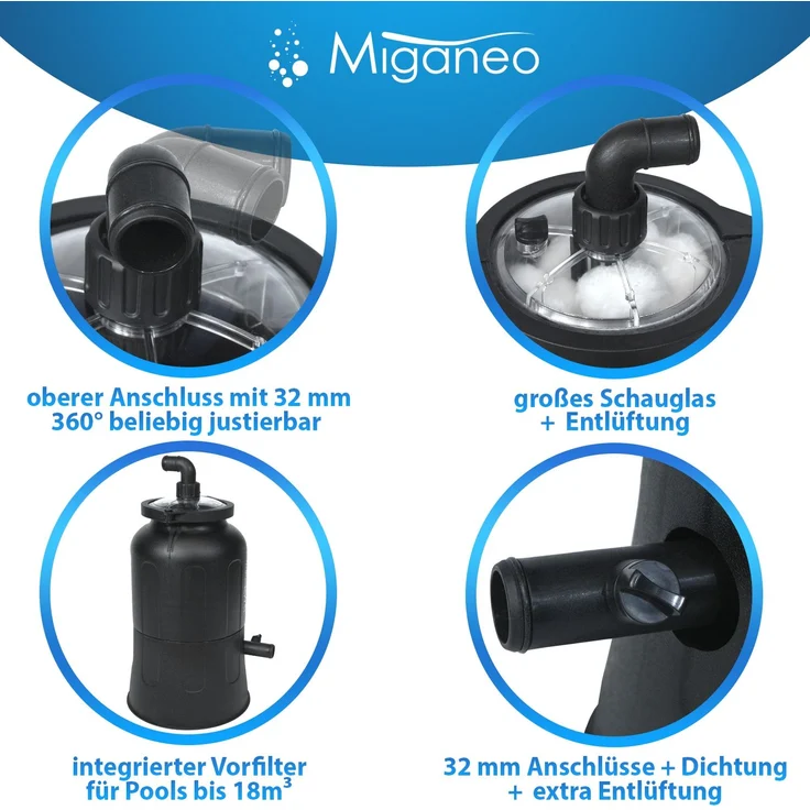 Miganeo Pool Filteranlage "Max Efficency" - 40W / 3,8m³/h / inkl. Filter Balls – Bild 3