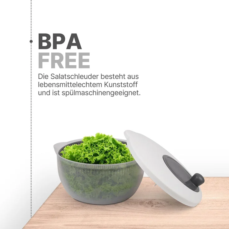 Salatschleuder 2,7 Liter Ø20cm / 4 Liter Ø25cm Grau 4 Liter – Bild 7
