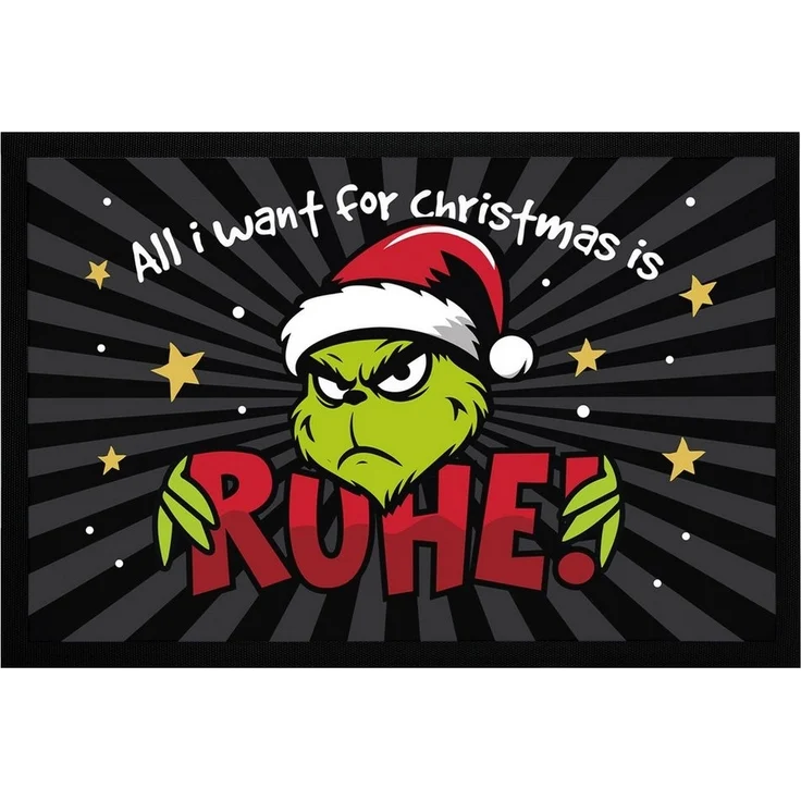 MoonWorks Fußmatte Fußmatte Weihnachten Grinch Ruhe Anti Weihnachtsdeko Weihnachtsmuffel, rechteckig – Bild 5