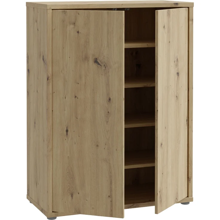 Forte ALICE SPRINGS Schuhschrank 70 80, moderner Flurschrank mit 2 Türen und 4 Einlegeböden, Holzwerkstoff, Artisan Eiche Holzdekor, 74,5 cm breit x 99,1 cm hoch x 34,9 cm tief – Bild 5