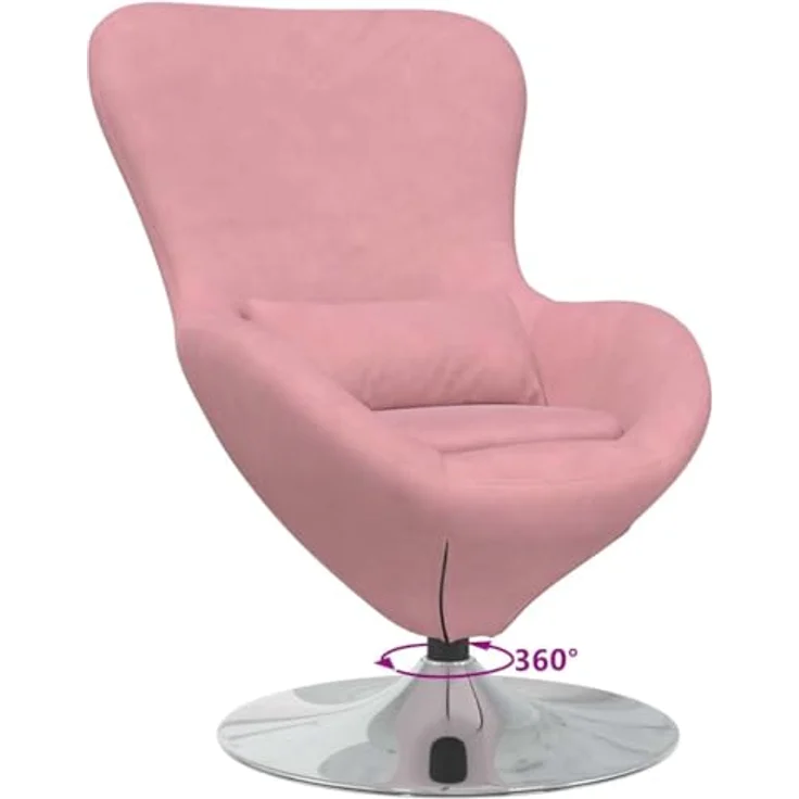 vidaXL Eiersessel Rosa Samt 42002728 – Bild 6