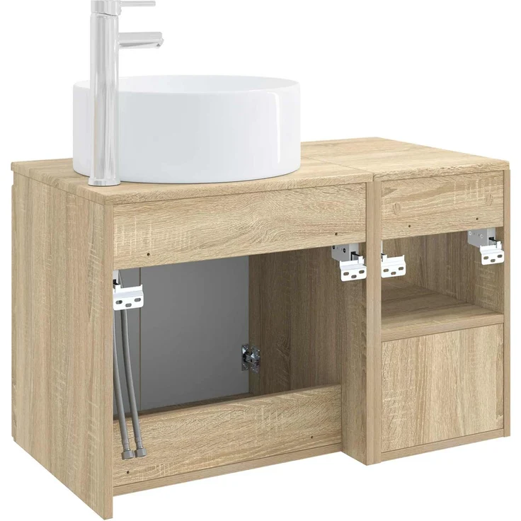 vidaXL Badezimmerschrank-Set 2 stk. Sonoma-Eiche 79,5 x 44,5 x 80 cm 3404106 – Bild 6
