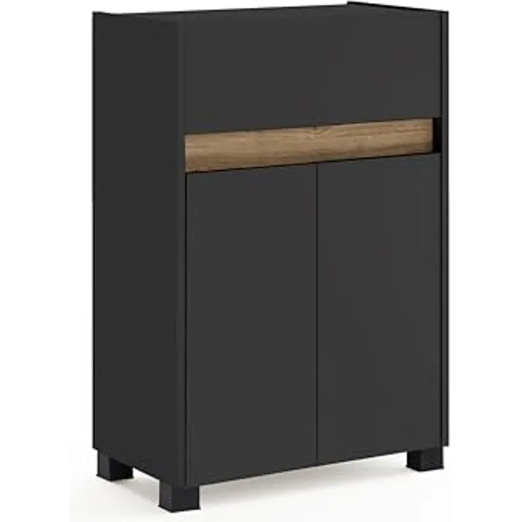 Schildmeyer Midischrank, Holzwerkstoff, anthrazit, 56,9 x 33 x 84,8 cm