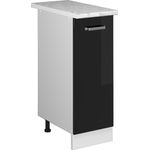 Apothekerschrank R-Line Schwarz Hochglanz 30 cm , AP Marmor Vicco