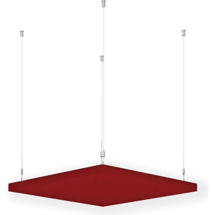 Rheinland Möbel FocusWall DAQ0808 – Quadratischer Akustik-Deckenabsorber 80×80 cm in Stofffarbe Calypso inkl. Chrom-Stahlseilen - Made in Germany - Klasse A, Stoffbezug, schwer entflammbar
