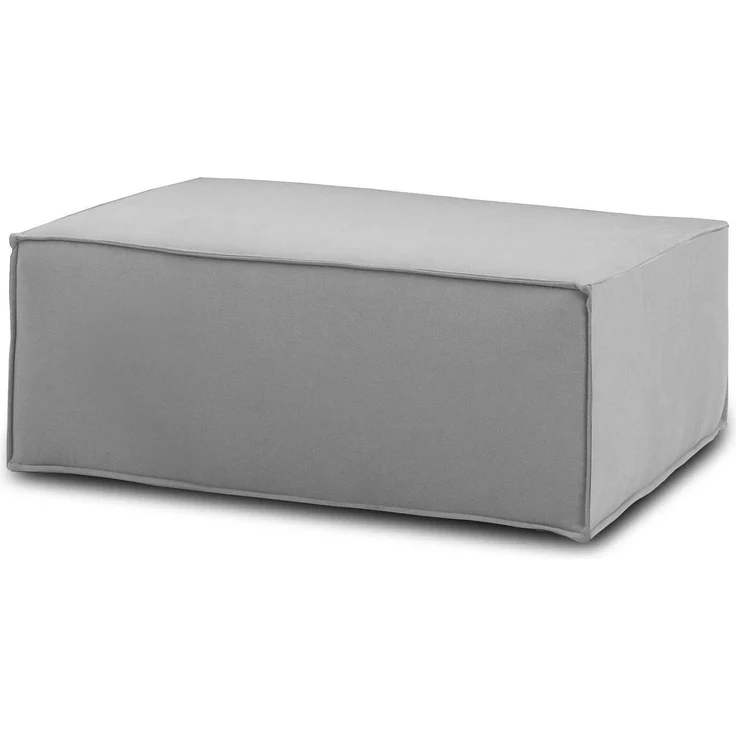 Dmora Assisi-Pouf, Wohnzimmer-Pouf, Relaxsessel aus gepolstertem Stoff, 100 % Made in Italy, 100 x 70 x 43 cm, Grau – Bild 1