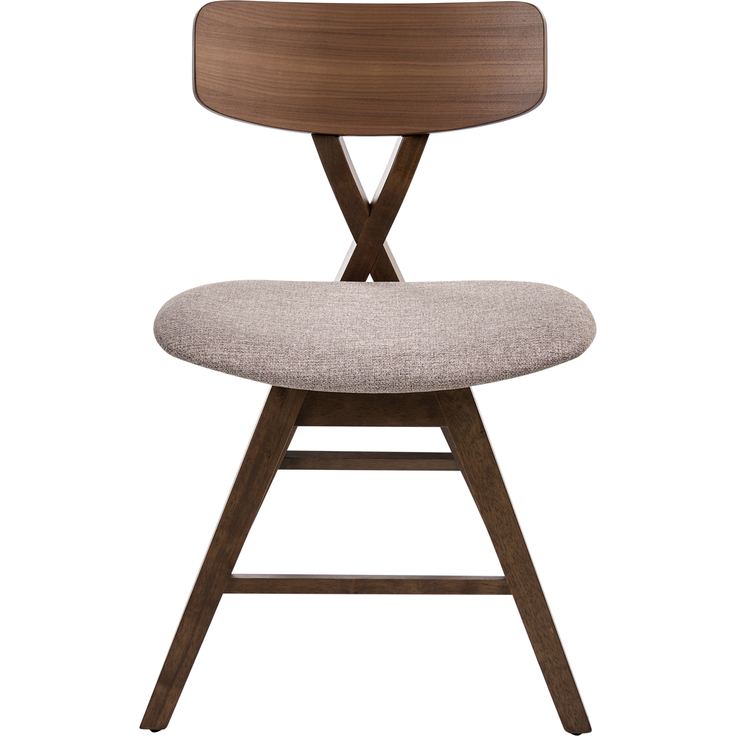 Esszimmerstuhl 2er Set LELAND Holz Braun Taupe – Bild 5