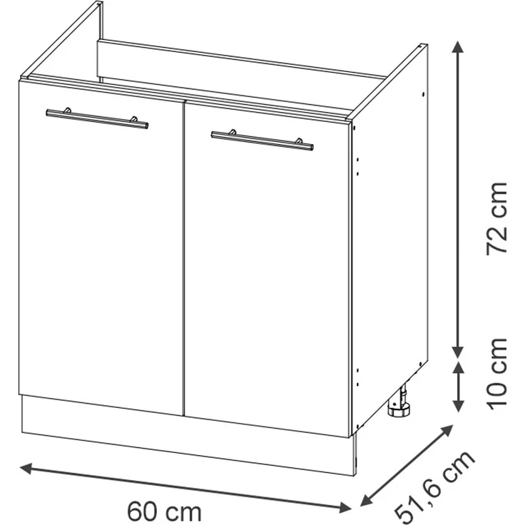 Spülenunterschrank Fame-Line Weiß Landhaus/Weiß 60 cm Vicco – Bild 2