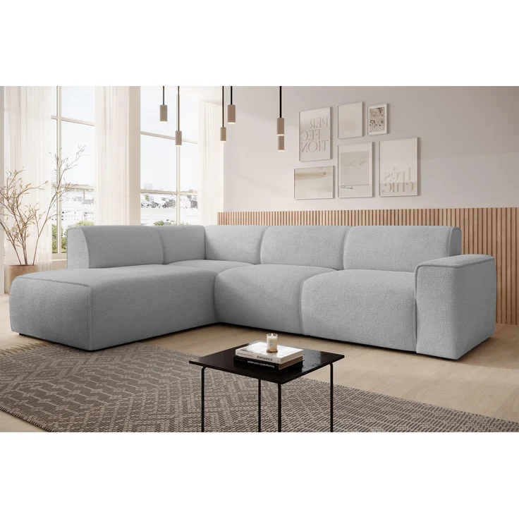 AX LIVING Couch Sofa L Form Didim L Hellgrau – 292 cm, stilvoll & bequem L