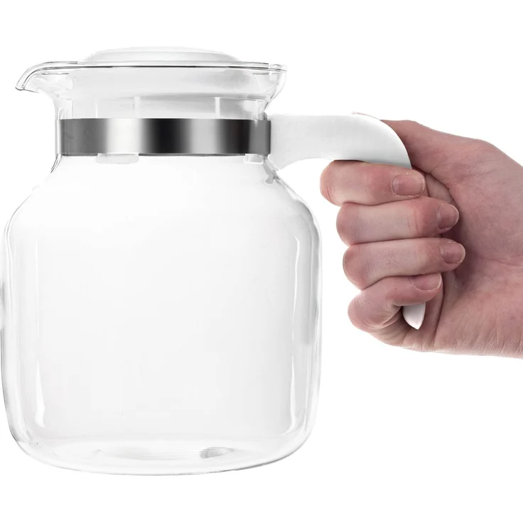 KADAX Hitzebeständige Teekanne mit Deckel, Glas, weiß, 1,5L – Bild 4