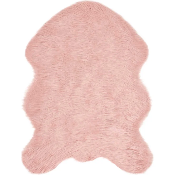 vidaXL Kunstschaffell Teppich Tafalla Rosa 80 x 120 cm Polyester 42021564 – Bild 1