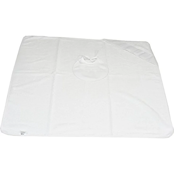 Ti TIN |2er Pack- Baby-Badehandtuch mit Kapuze + Lätzchen zum Besticken, 100x100 cm | 100% Baumwolle, sehr weicher Frottee-Stoff, DIY, Farbe weiß – Bild 3