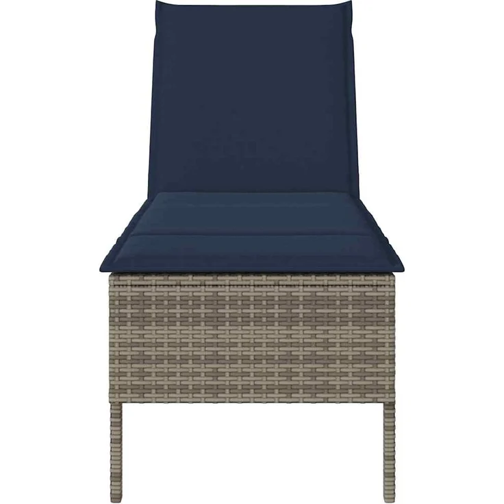 vidaXL Sonnenliege mit Auflage Grau 55x200x44 cm Poly Rattan 4104106 – Bild 4