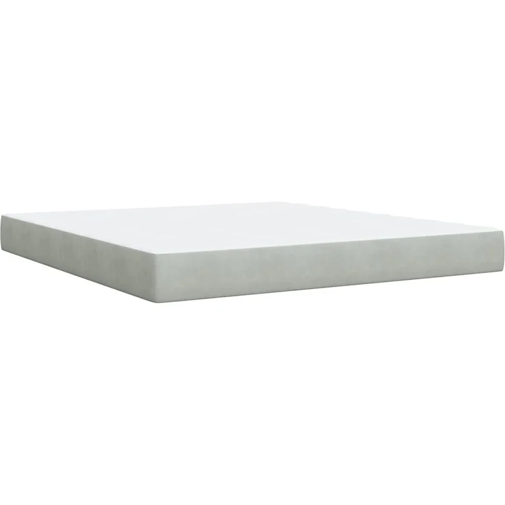 vidaXL Boxspringbett mit Matratze Hellgrau 180x200 cm Samt 3285656 – Bild 6