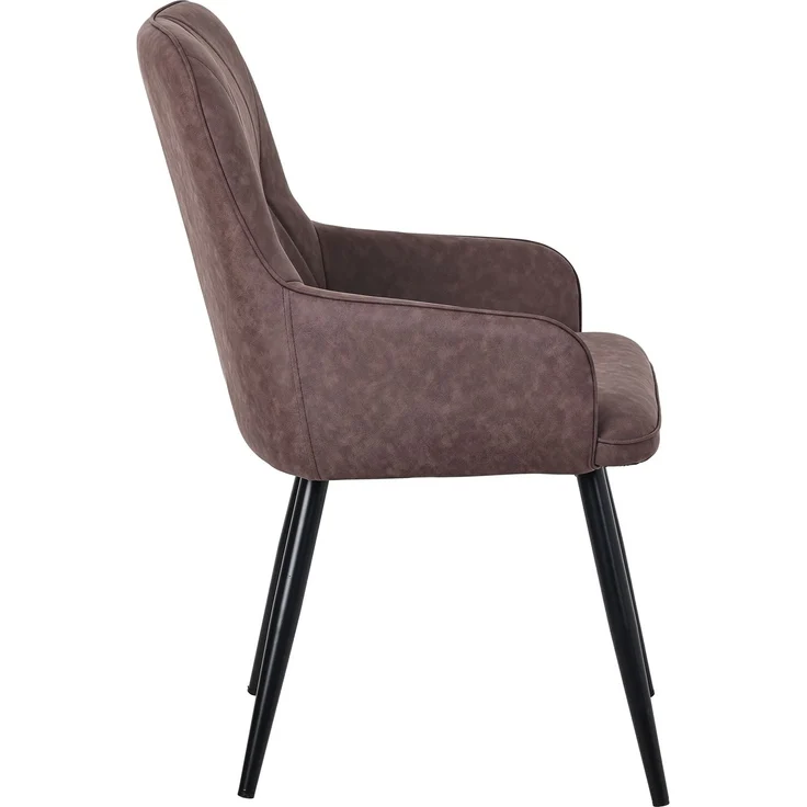 HOMAVO Esszimmerstuhl 4 Stück mit Armlehnen Lederlook Braun 57x62x87cm, YZ3 – Bild 5