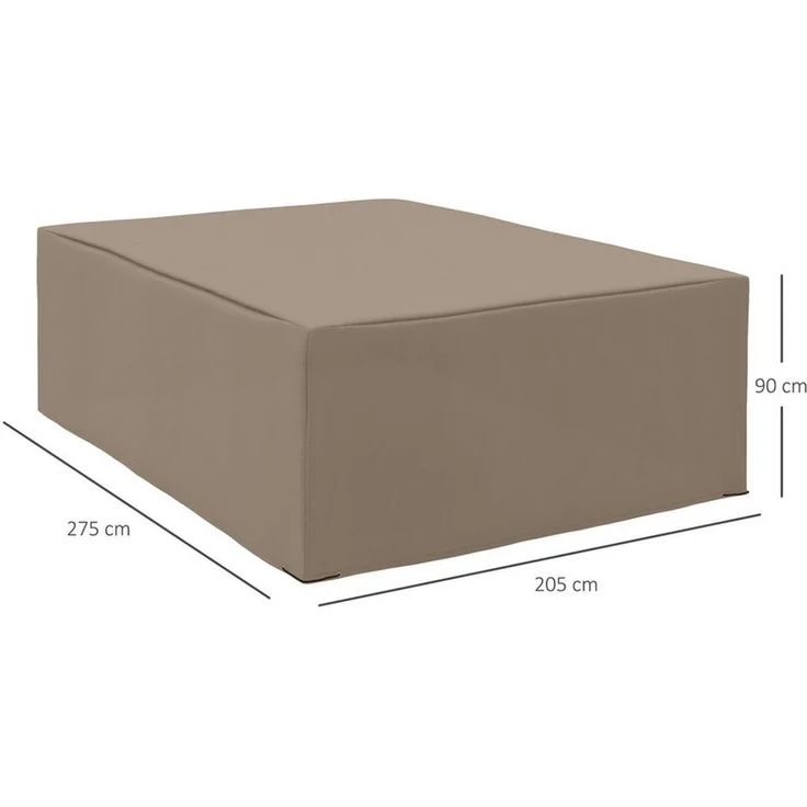 Outsunny Gartenmöbel-Schutzhülle Winterfest Wasserdicht (Abdeckung, 1-St, Abdeckplane), 275 x 205 x 90 cm Beige – Bild 2