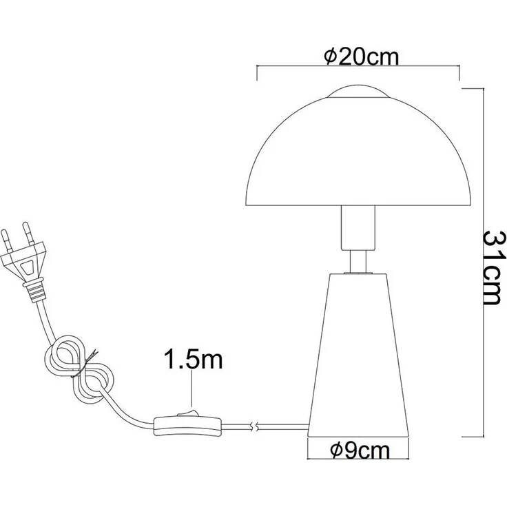 Tischleuchte, Travertine Stein, Glas rauchfarben, H 31 cm – Bild 9