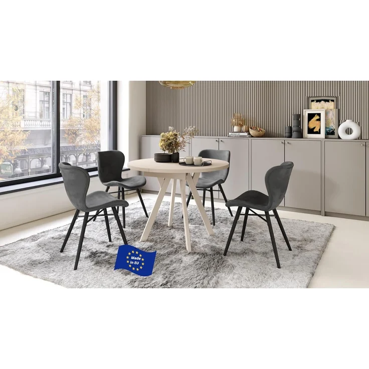 designimpex Esstisch Design Esstisch Aldo ausziehbar 90 cm bis 145 cm rund Esszimmer Tisch, Esstisch, Esszimmertisch, Tisch, Ausziehtisch, Küchentisch, Esszimmer – Bild 1