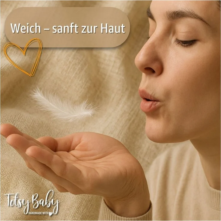 Einschlagdecke Einschlagdecke Musselin 90x90 cm Beige, Totsy Baby – Bild 3