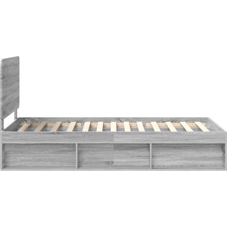vidaXL Bettrahmen Graues Sonoma 100 x 200 cm Massives Kiefernholz 3412529 – Bild 7