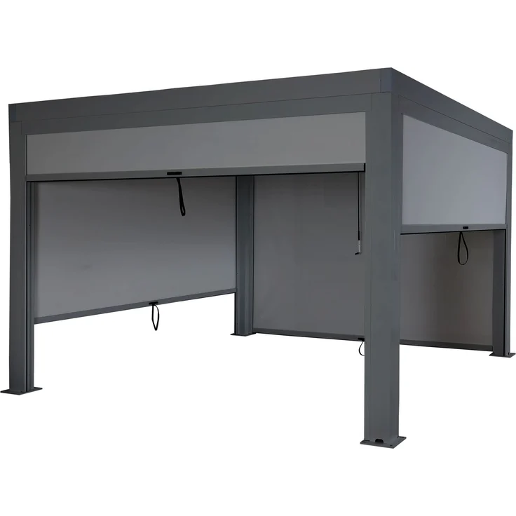 Mendler 'HWC-L46' Pergola, Regenrinne sturmfest, Aluminium anthrazit, 3x4 m – Bild 9