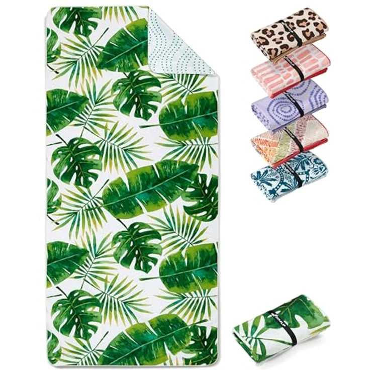 Fit-Flip Strandtuch XXL, Mikrofaser, leicht und schnelltrocknend, 100% recycelte Materialien, Tropic Leaves, 160x90cm – Bild 1