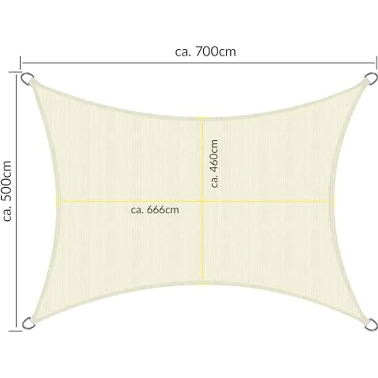 Sol Royal SolVision HDPE Sonnensegel HS9 Rechteck Creme, L600xB500 cm – Bild 8