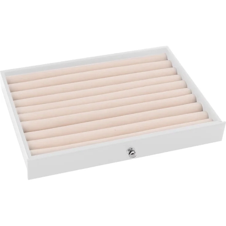 vidaXL Schmuckkästchen 10-lagig mit Uhrenhaltern Weiß 29x20,5x40,5 cm 4103566 – Bild 9