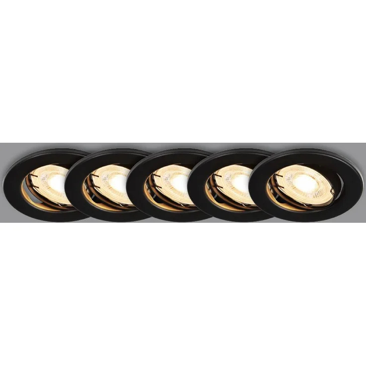 LED Einbaustrahler schwarz Nordlux Canis 5er Set GU10 a 345lm 2700K – Bild 3