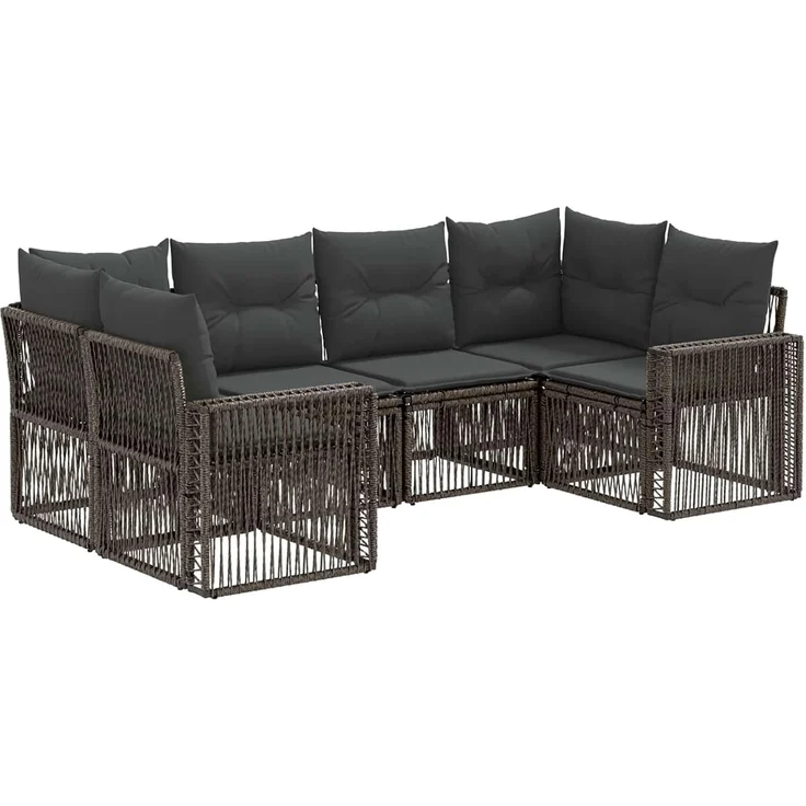 vidaXL Gartensofa-set 6 stk. 6-Sitzer Grau und Dunkelgrau Poly-Rattan 3435221 – Bild 1