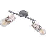 Deckenleuchte, grau-weiß, chrom, Spots beweglich, App Steuerung