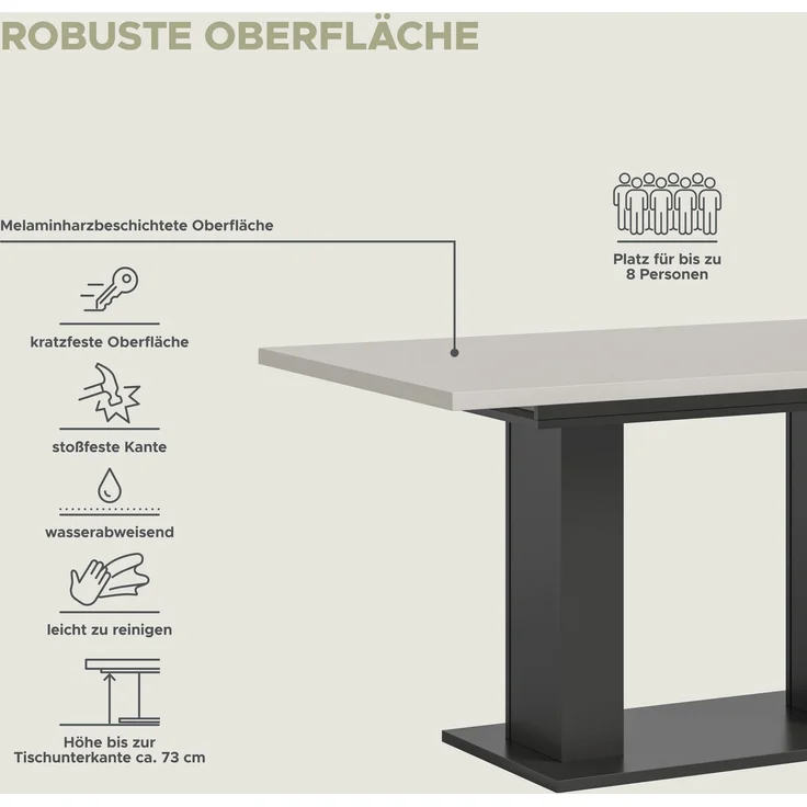Motion Esstisch in Kaschmir Nachbildung – Bild 8