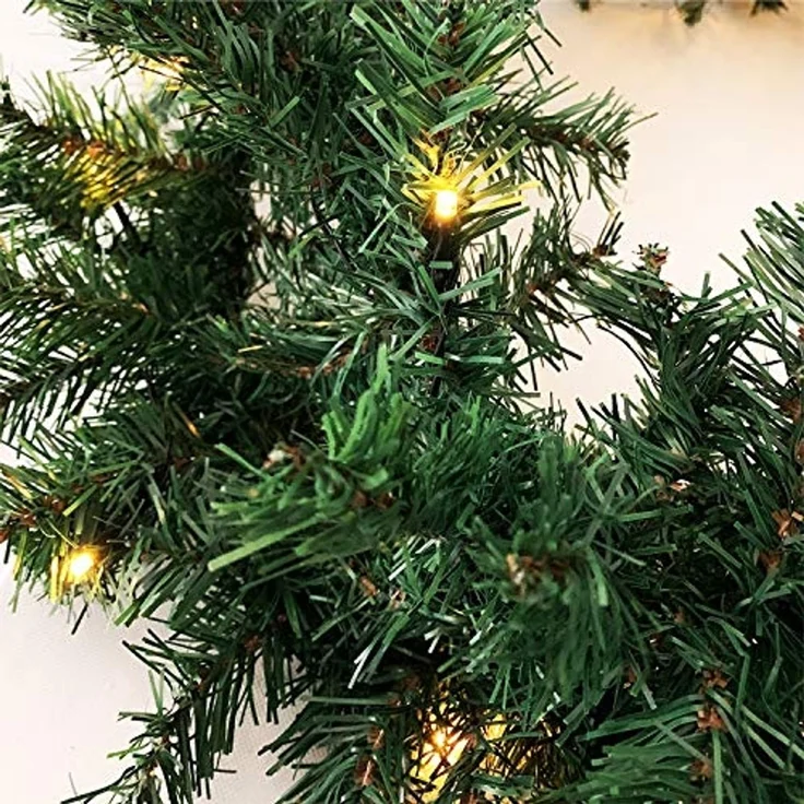 Mojawo Lichtervorhang XXL LED Tannengirlande 810cm mit 100 LED inkl. 60 Stück Baumkugeln – Bild 6