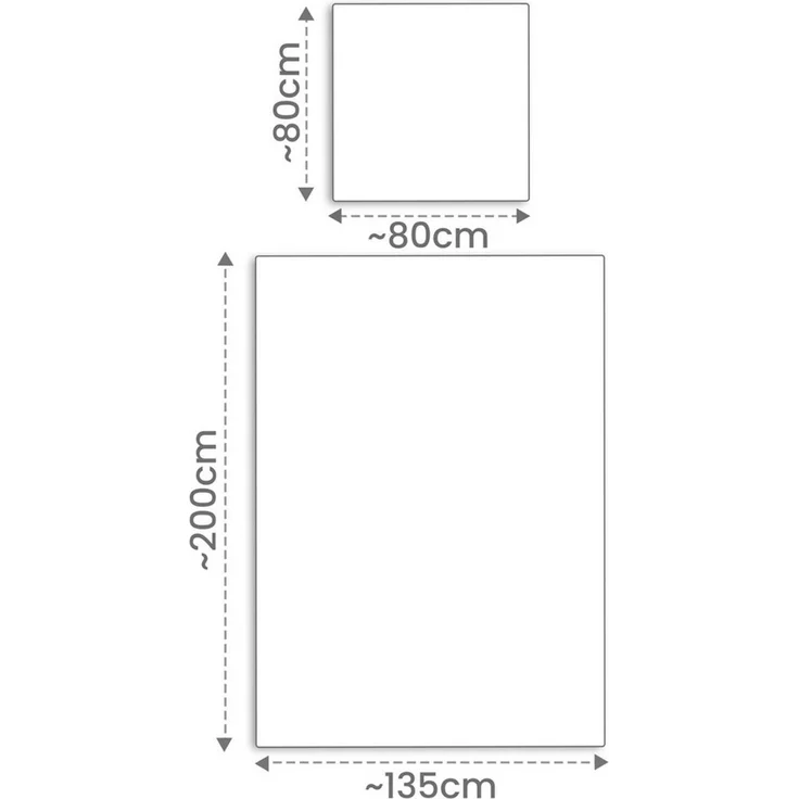 Amilian Bettwäsche Set 135x200 cm + 80x80 cm - 2-teilig, 100 % Baumwolle, 2 teilig, mit Hotelverschluss - für Erwachsene und Jugendliche – Bild 2
