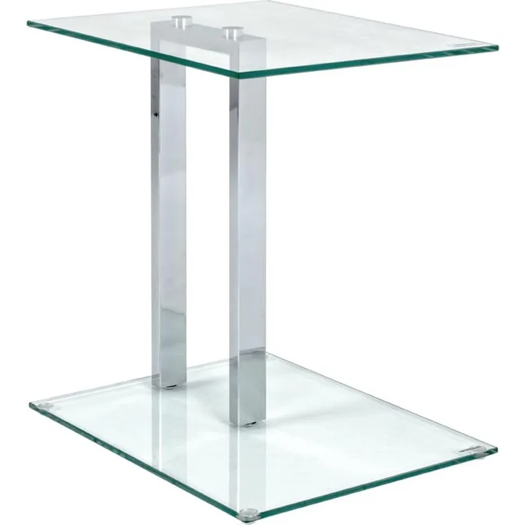 Beistelltisch Glas/Stahl, ca. 45 x 50 x 35 cm