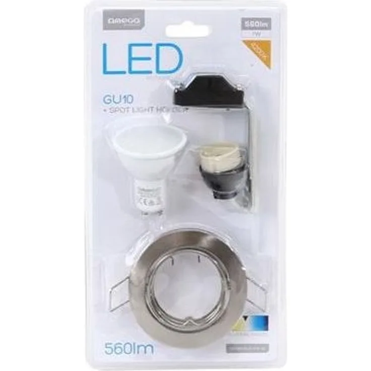 Omega LED Spot Light Halter rund Nickel