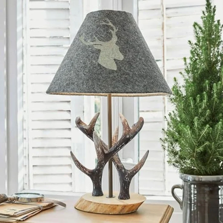 Mirabeau Tischleuchte Tischlampe Lodge grau/braun – Bild 2
