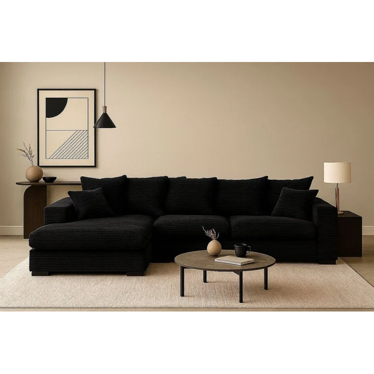 Kaiser Möbel Ecksofa Sofa L-form, Couch L-form Gabon stoff Zoom Ottomane – Bild 1