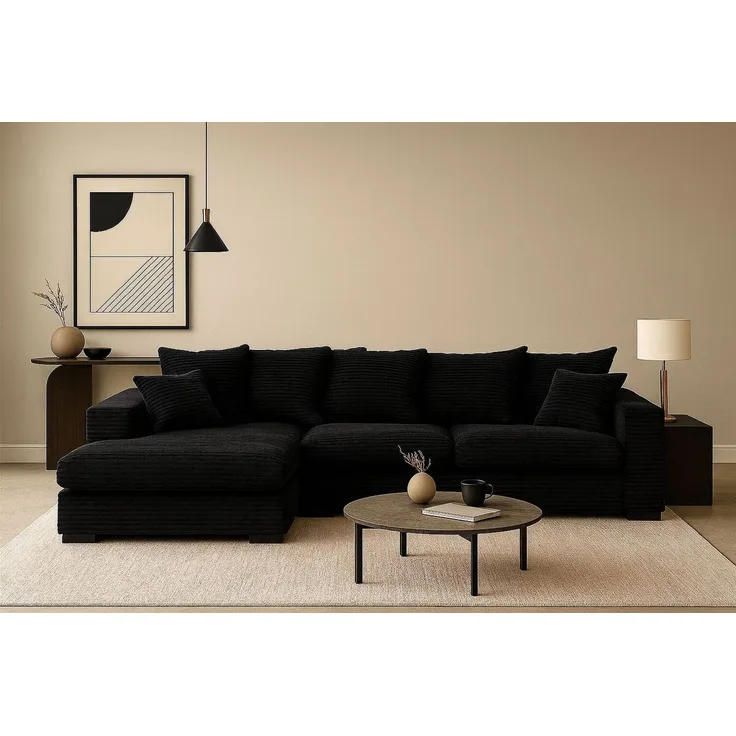 Kaiser Möbel Ecksofa Sofa L-form, Couch L-form Gabon stoff Zoom Ottomane