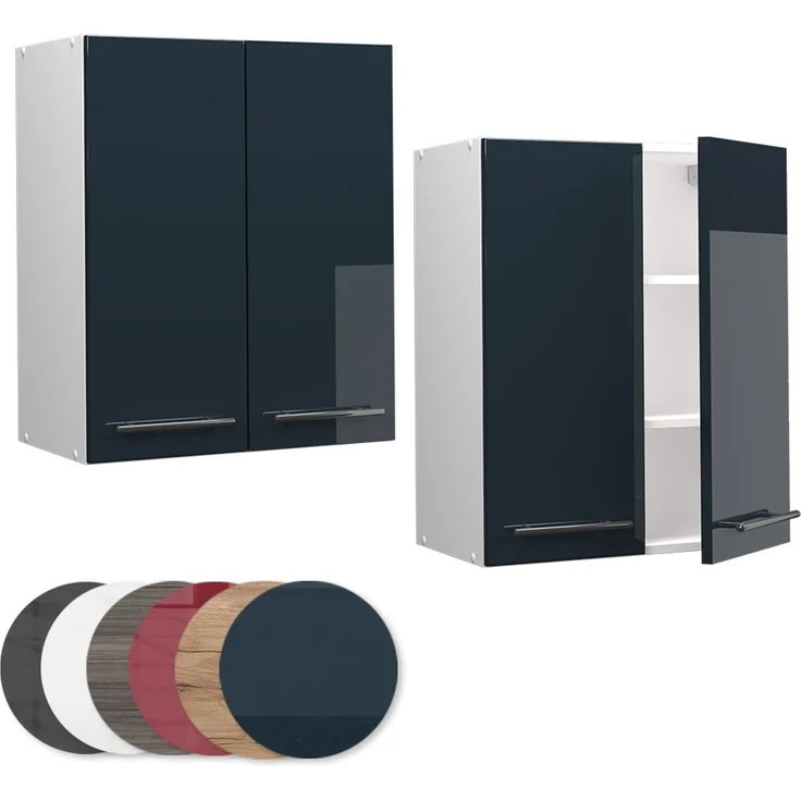 Hängeschrank Fame-Line Dunkelblau Hochglanz 60 cm Vicco – Bild 5